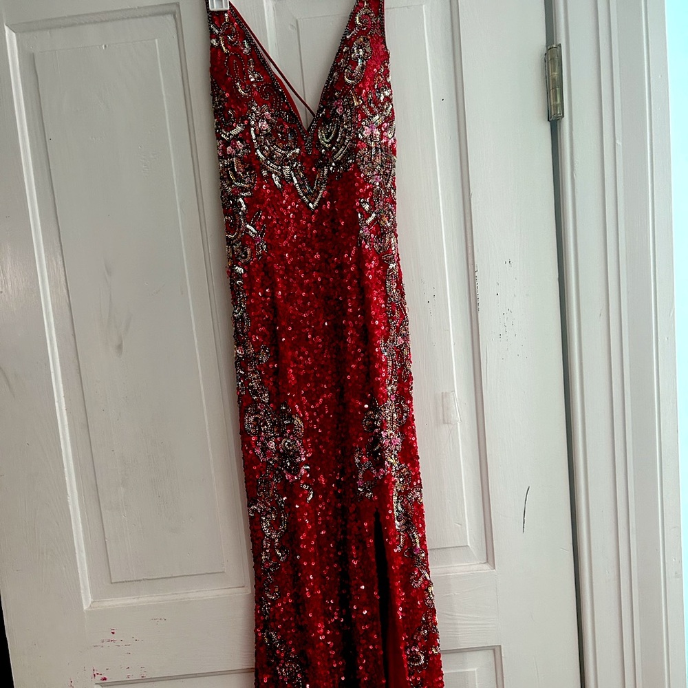 Primavera beaded red prom dress!! Size 0